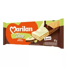 Biscoito Wafer Recheio Limão E Chocolate Marilan Duo Pacote 80g