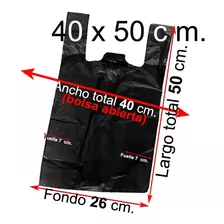 Bolsas Plásticas Camiseta - 40x50 - 100 U. Negra Para Basura