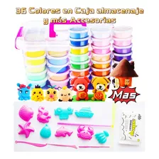 Pack De 36 Masa Slime Mas Accesorias En Caja Organizadora