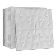 Pack 10 Laminas 3d Autoadhesivo Diamante Blanco 70x70 Muro