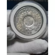Moneda De Plata , Chile Resello Guatemala Medio Real 