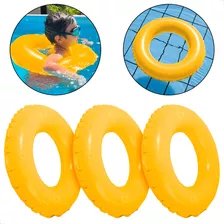 Kit 3 Boia Circular Infantil Colorida 60cm Redonda Piscina