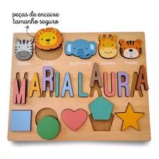 Tabuleiro Educativo Encaixe Personalizado Animais + Formas