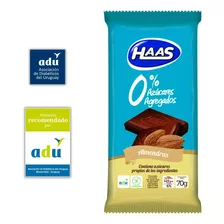 Choc. Haas Almendras 0%* 70grs - Sello Adu - Diabetes