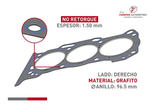 Junta Cabeza Derecha Grafitada Lexus Gs350 3.5 2007 2008 Foto 2