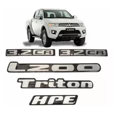 Adesivo Resinado Kit L200 Triton Mitsubishi Hpe Emblema 3.2 