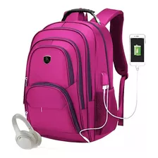 Mochila Masculina Viagem 40 Litros Impermeável Reforçada Cor Rosa