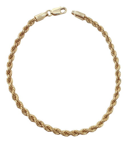 Pulseira Elo Baiano De Ouro Amarelo 18k 750 19cm Amarelo 19 Cm