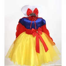 Fantasia Infantil Branca De Neve Vestido Com Capa Kit Luxo