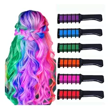 Kit 6 Pente Tintura Para Cabelo Com 06 Cores Temporária.