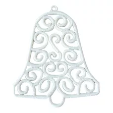 Adorno Para El Arbol De Navidad Campana Blanca 10cm X3u