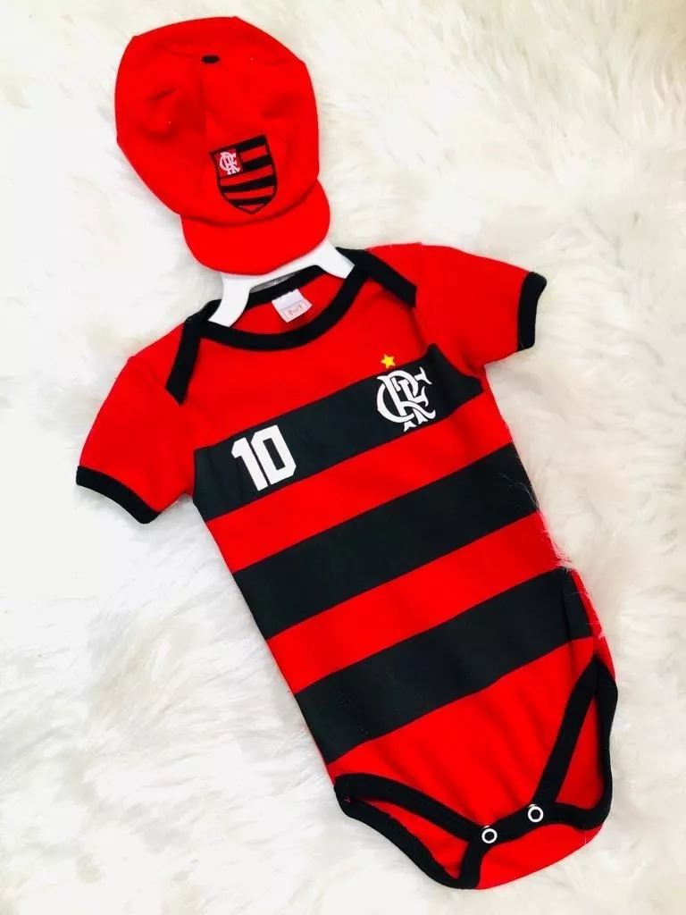 Kit Body Bebe Flamengo Temático / Mesversario Fantasia