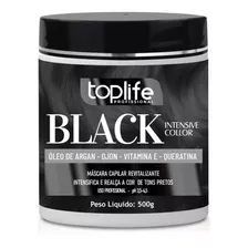 Máscara Capilar Preta Tonalizante Black 500gr Toplife