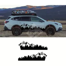 Stickers Adhesivo Subaru Outback Montañas Y Bosque 