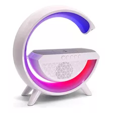 Luminária G Speaker Caixa Som Carregador Indução Rgb Bt 2301 Cor Branco 110v/220v