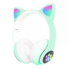 Audífonos Ear Cat Inalámbricos Para Niño/a Negro Rosa Y Lila