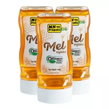 Mel Orgânico De Abelha Natural Mn Própolis Bisnaga 280g 3un