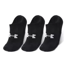 Meia Under Armour Core Cotton Sem Cano - 3 Pares - Preto 