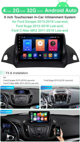 Car Stereo Radio For Ford Escape C-max 2013-2019 Low-end Ver Foto 2