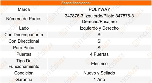 Set 2 Espejos Polyway Mazda 6 14_20 Foto 3