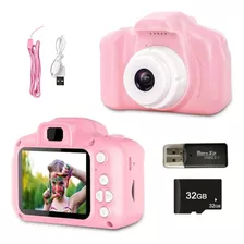 Câmera Infantil Digital Com Cartão Memória 32,adpt,pen Drive