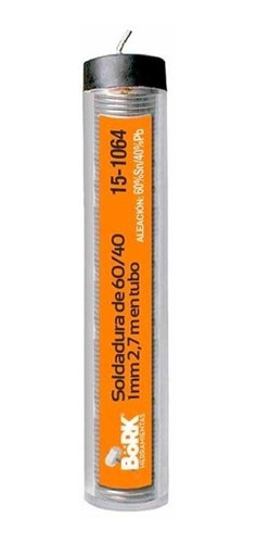 Tubo De Soldadura Aleacion 60 Estaño 40 Plomo 1mm 2.7m