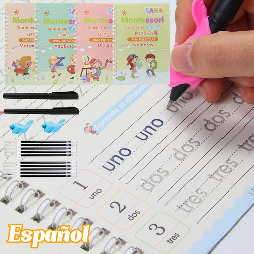 Cuadernos Magico Caligrafía Reutilizables Práctica, Español