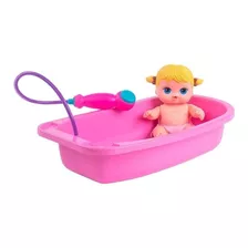 Boneca Nenequinha Chuveirinho Banho C/ Banheira - Supertoys