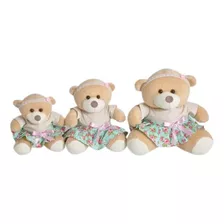 Trio Urso Para Nicho Luxo 15cm 20cm 25cm / 5 Cores