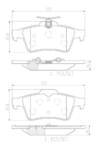 Balatas Traseras Volvo C70 T5 2006-2013 Brembo Foto 2