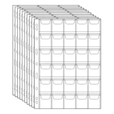 10 Folhas Plásticas Para Moedas 30 Divisões