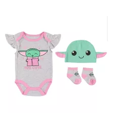 Conjunto 3 Piezas Star Wars Baby Yoda Para Niña 