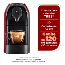 Tres Corações Passione Vermelho Brilhante Cafeteira Automática Multipressão 127v