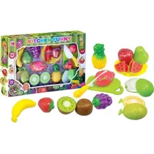 Brinquedo Comidinha Faz De Conta Frutas/vegetais Cortar 15pç