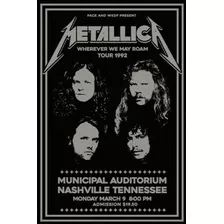 Poster Vintage Metallica Concert 1992 - 30x42cm Plastificado