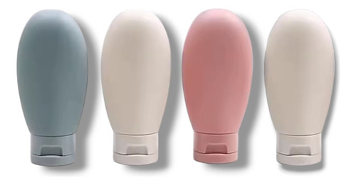 Neceser Con 4 Botellas Recargables Viaje Avion Frascos Color Pastel Diseño De La Tela Liso
