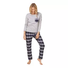 Pijama Mujer Invierno Pantalón Y Remera Escocés | Xxl