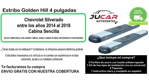 Estribos Gh Chevrolet Silverado 2014-2018 Cabina Sencilla Foto 8