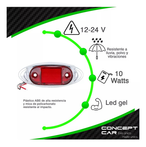 10 Par Plafon Led Gel Mini Ovalado Remolque Caja Trailer Crf Foto 4