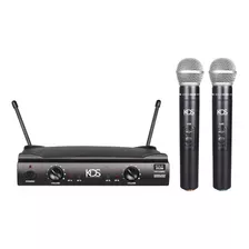 Microfone Duplo Bastão Sem Fio Kds-w382m Uhf Xlr Kadosh Cor Preto