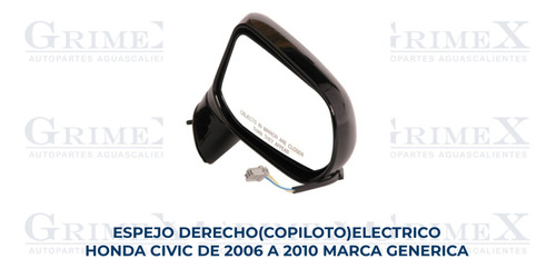 Espejo Honda Civic 2006-06-2007-2008-2009-2010-10 Ore Foto 10
