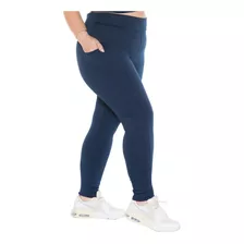 Legging Plus Size C/ Bolso Cintura Alta Suplex Moda 103748