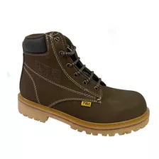 Bota Pma 100% Piel Nobuck Cafe Cosidas Seguridad Trabajo Ind