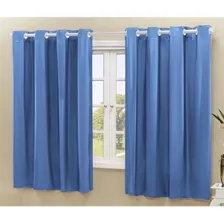 Cortina Para Quarto Meia Parede 2,20 X 1,40 Mts Plástico Pvc Cor Azul