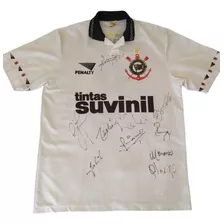Camisa Autografada Do Corinthians 1995 Penalty Suvinil Tam G