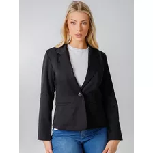 Blazer Feminino Two Way 1 Botão Com Bolso Embutido