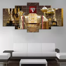 Quadro Decorativo 5pçs Spfc Copa Do Brasil Titulo Faltante