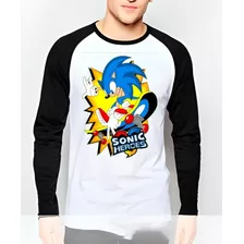 Polera Sonic Manga Larga Estampada Dtf Cod 001