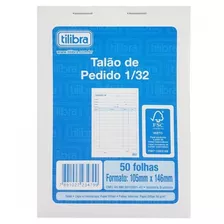 Talão De Pedido Pequeno 1/32 50 Fls 1 Via Tilibra C/ 20 Blcs