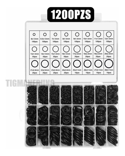 1200pz/kit 24 Tamaos Anillo Goma Junta Estuche O-ring Sello Foto 7